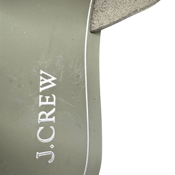 J. Crew Cyrpus Sandals Women's 8 Gray Leather Jeweled Flat Slide C6420 HTF NWT - Picture 14 of 16
